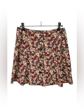 Vintage 90s Compagnie Internationale Express Floral Mini Skirt Size 9 Y2K A-Line